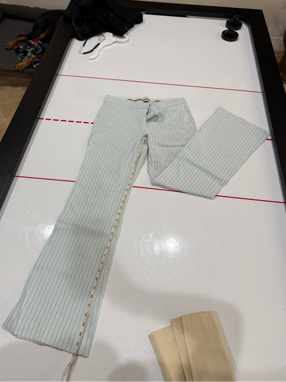 FREE SHIPPING - Express Light Blue and White Pinstripe Dress Pants - Picture 1 of 3